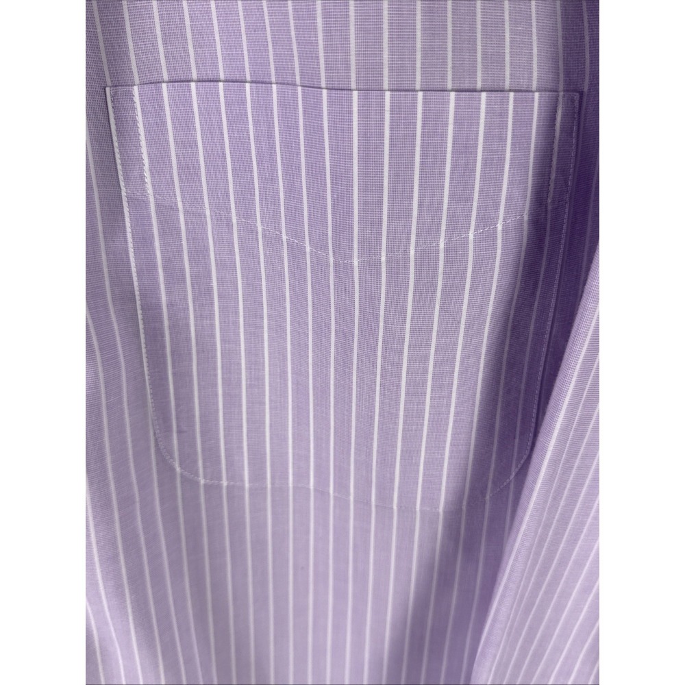 Lauren Ralph Lauren Size 17 1/2 (32/33) Men's Classic‎ Fit Shirt Purple Striped - Picture 5 of 5